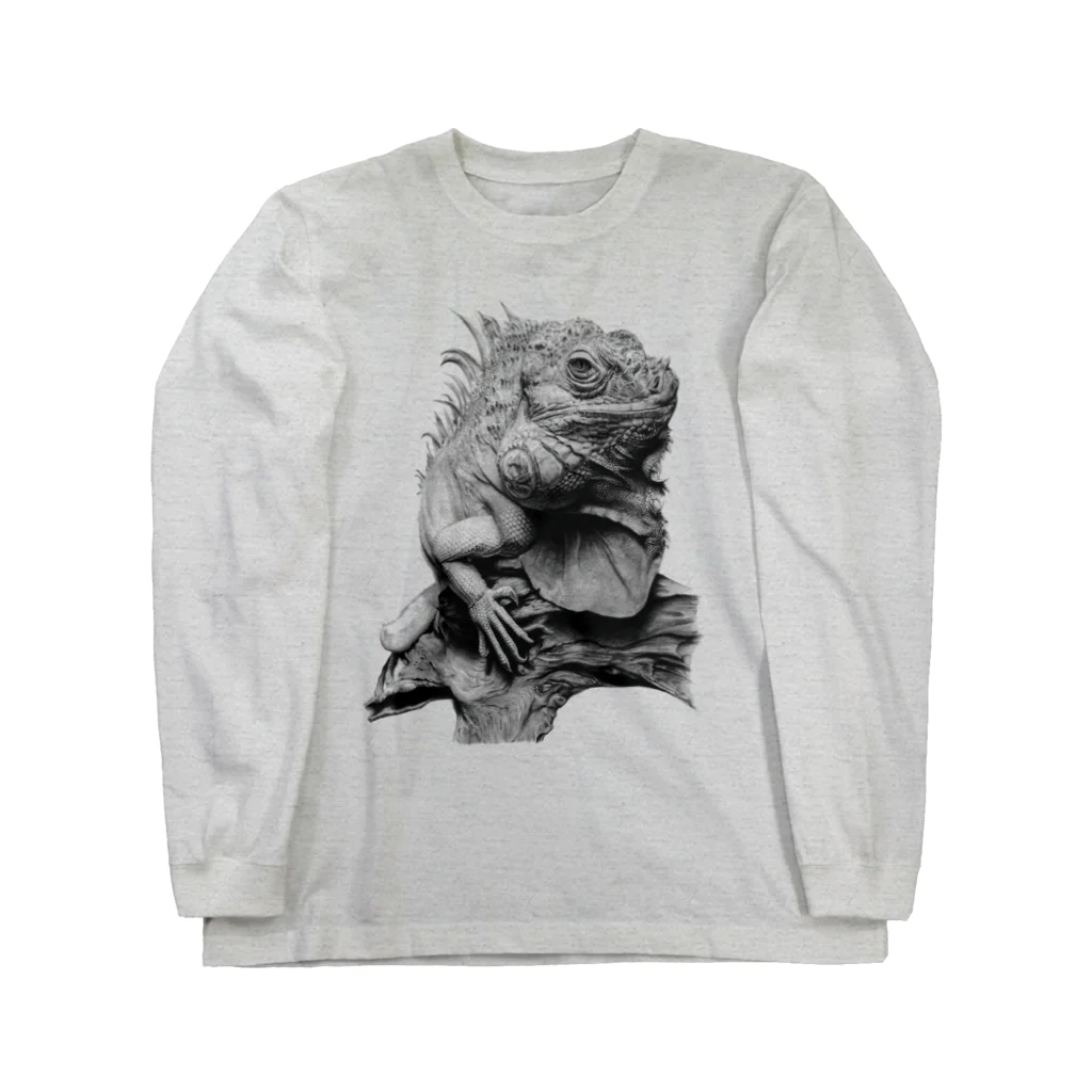 Pencil reptiles | 鉛筆の爬虫類達のグリーンイグアナ | Iguana iguana Long Sleeve T-Shirt