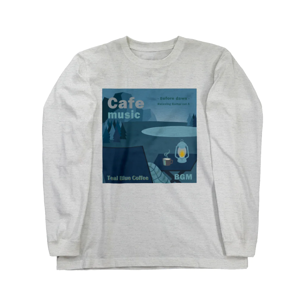Teal Blue CoffeeのCafe music - Before dawn - ロングスリーブTシャツ