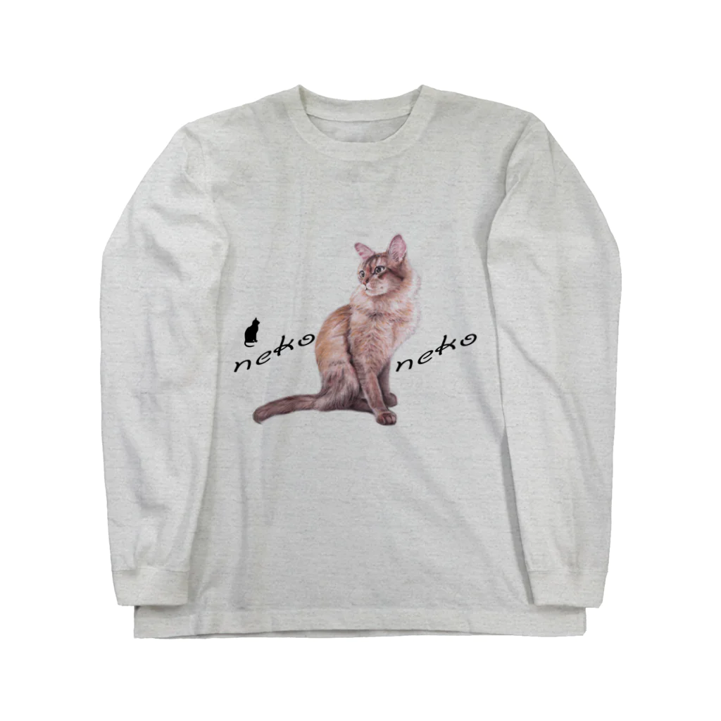 Ａｔｅｌｉｅｒ　Ｈｅｕｒｅｕｘのパステル💗ねこねこ　ライムくん ロングスリーブTシャツ