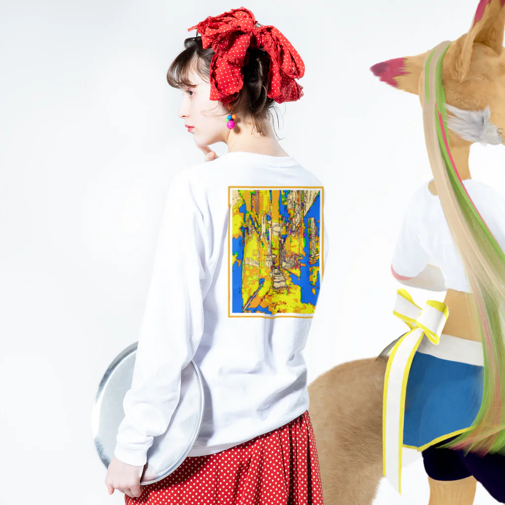 PHANT-ﾌｧﾝﾄ-の神楽坂 Long Sleeve T-Shirt :model wear (back, sleeve)