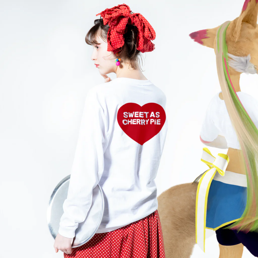 SWEET AS CHERRY PiEのMiss Valentine.(WHITE LOGO) Long Sleeve T-Shirt :model wear (back, sleeve)