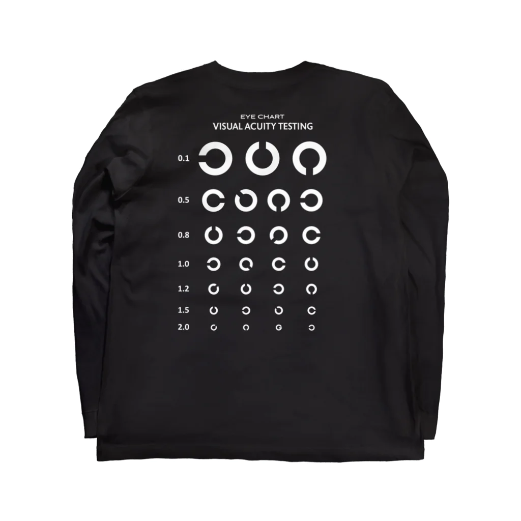 kg_shopの[☆両面] Visual Acuity Testing [ホワイト]  Long Sleeve T-Shirt :back