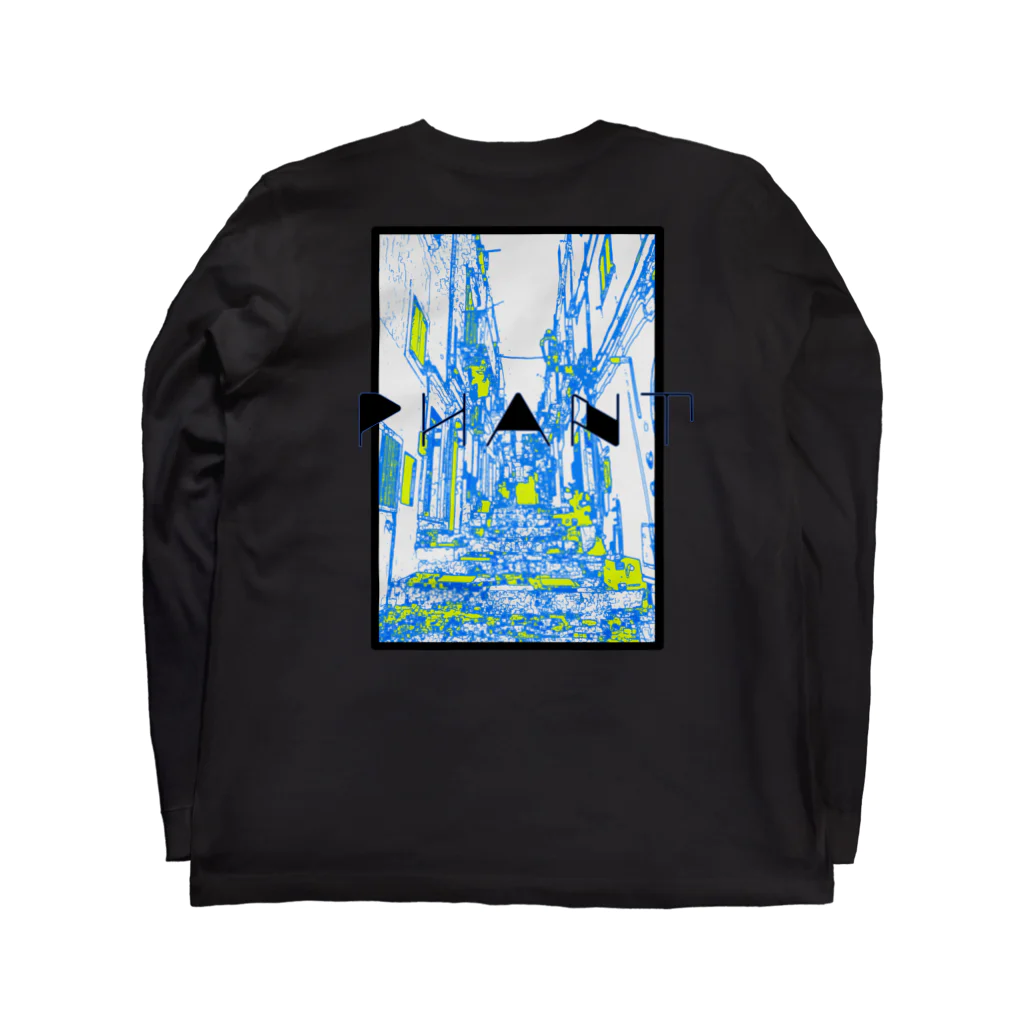 PHANT-ﾌｧﾝﾄ-の路地裏/水色 Long Sleeve T-Shirt :back