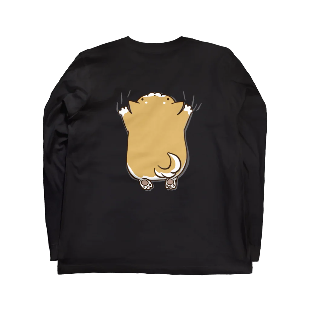 おちゃのこ齋々のしがみつく犬【茶】 Long Sleeve T-Shirt :back