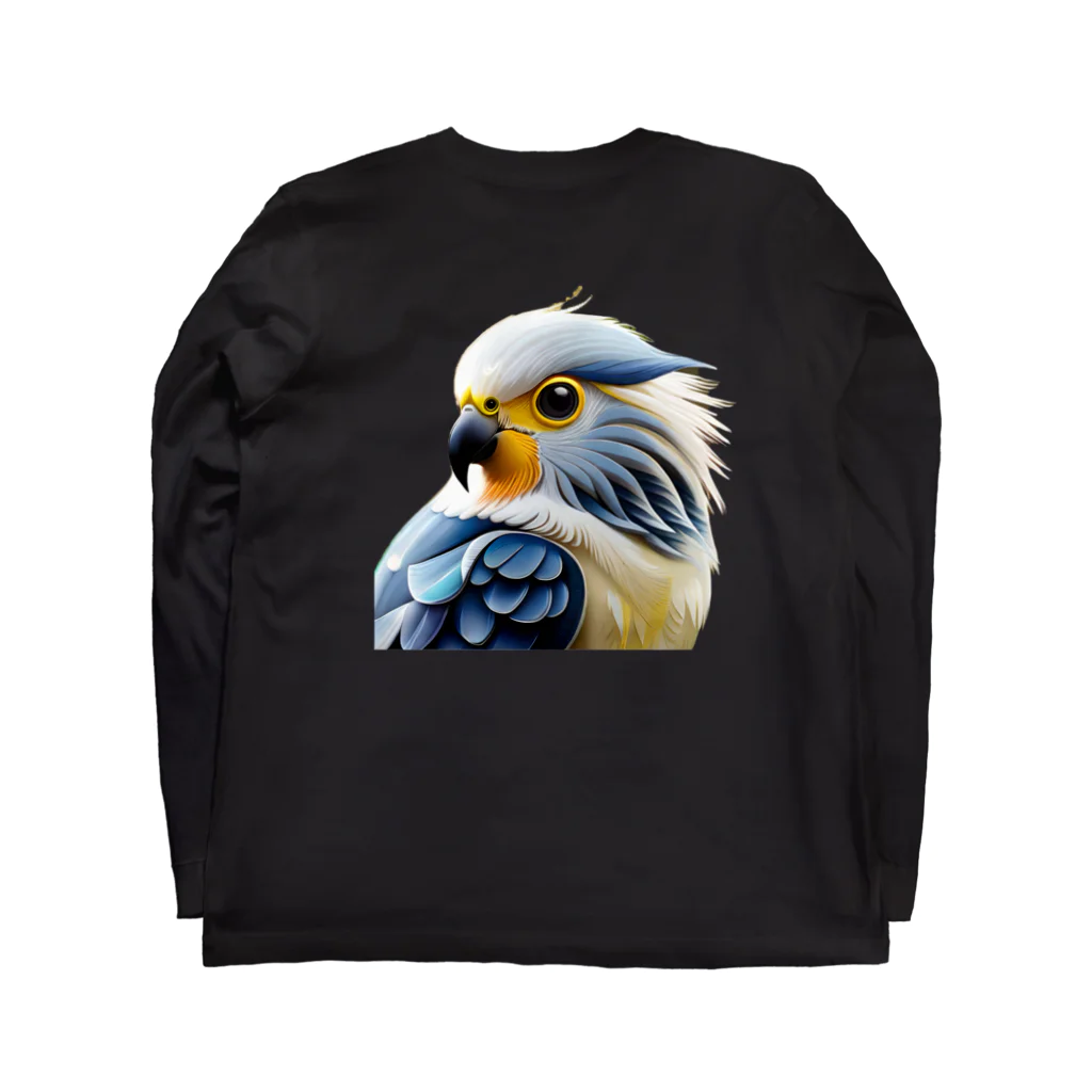 urimasuのオカメインコ（Cockatiel）愛情深い性格 Long Sleeve T-Shirt :back