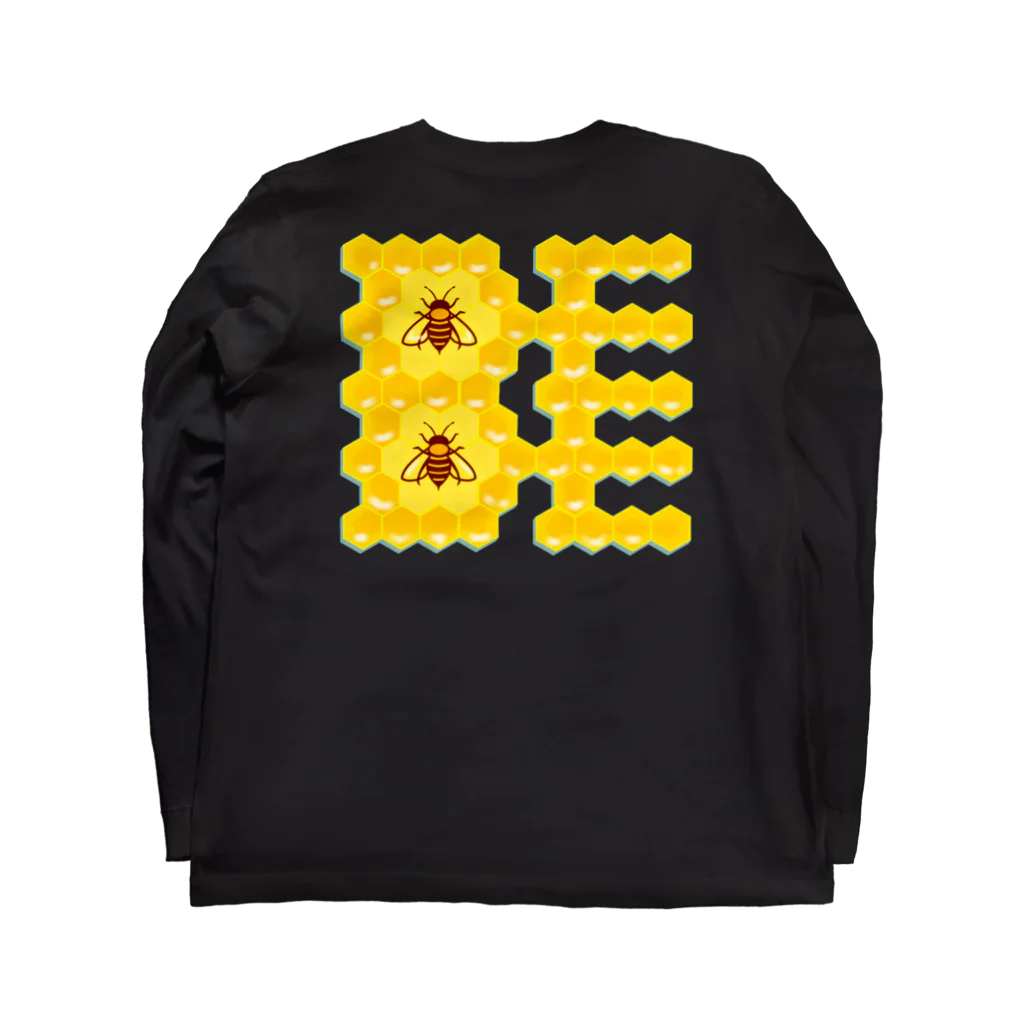 LalaHangeulのハニカム構造(BEE） Long Sleeve T-Shirt :back