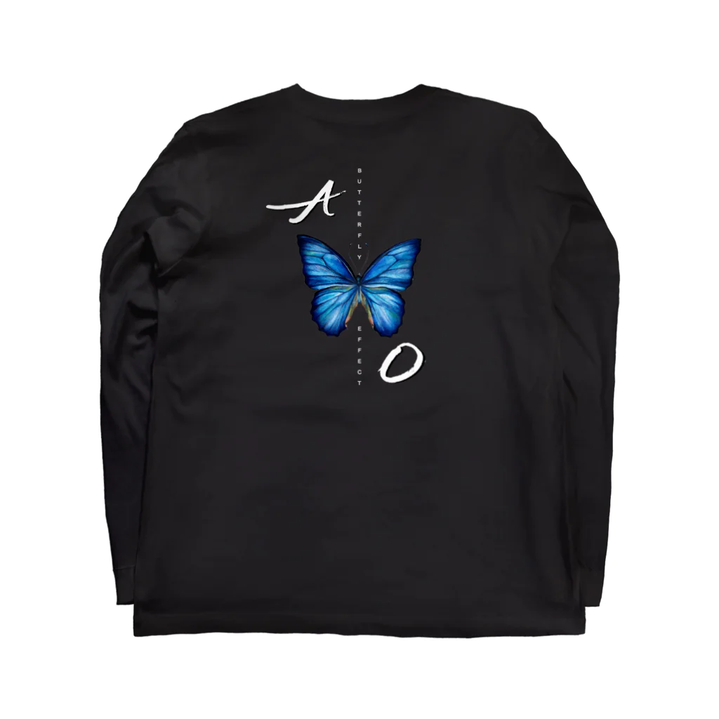 idumi-artの青い蝶🦋縦　BUTTERFLY EFFECT Long Sleeve T-Shirt :back