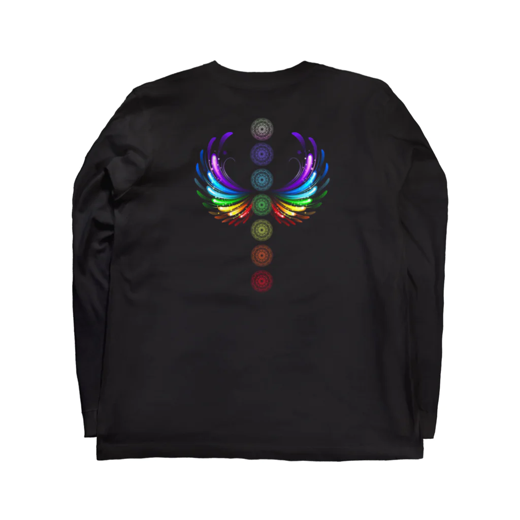 💖宇宙整体♪🌈♪こころからだチャンネル♪💖の On a holy night. Dedicate your love with all your heart. ロングスリーブTシャツの裏面