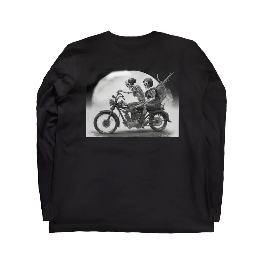 Skull sectionのバイクとガイコツ（黒メイン） ロングスリーブTシャツの裏面