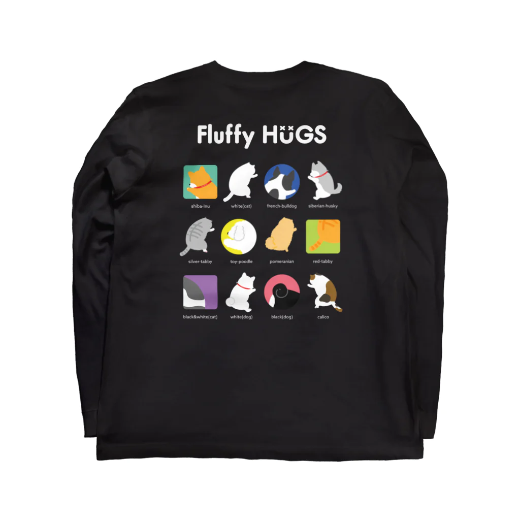 Fluffy_HUGSの【フラハグ】動物がずらり Long Sleeve T-Shirt :back
