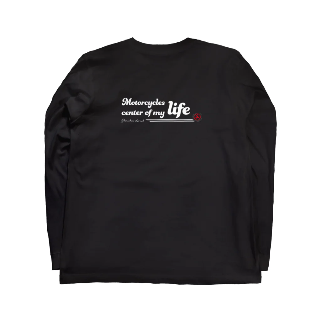 shinichiroチャンネルのMotorcycles lifeロゴアイテム ロングスリーブTシャツの裏面