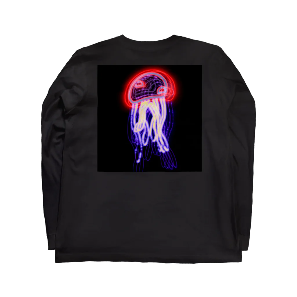 mmmzKのjellyfish_ネオン Long Sleeve T-Shirt :back