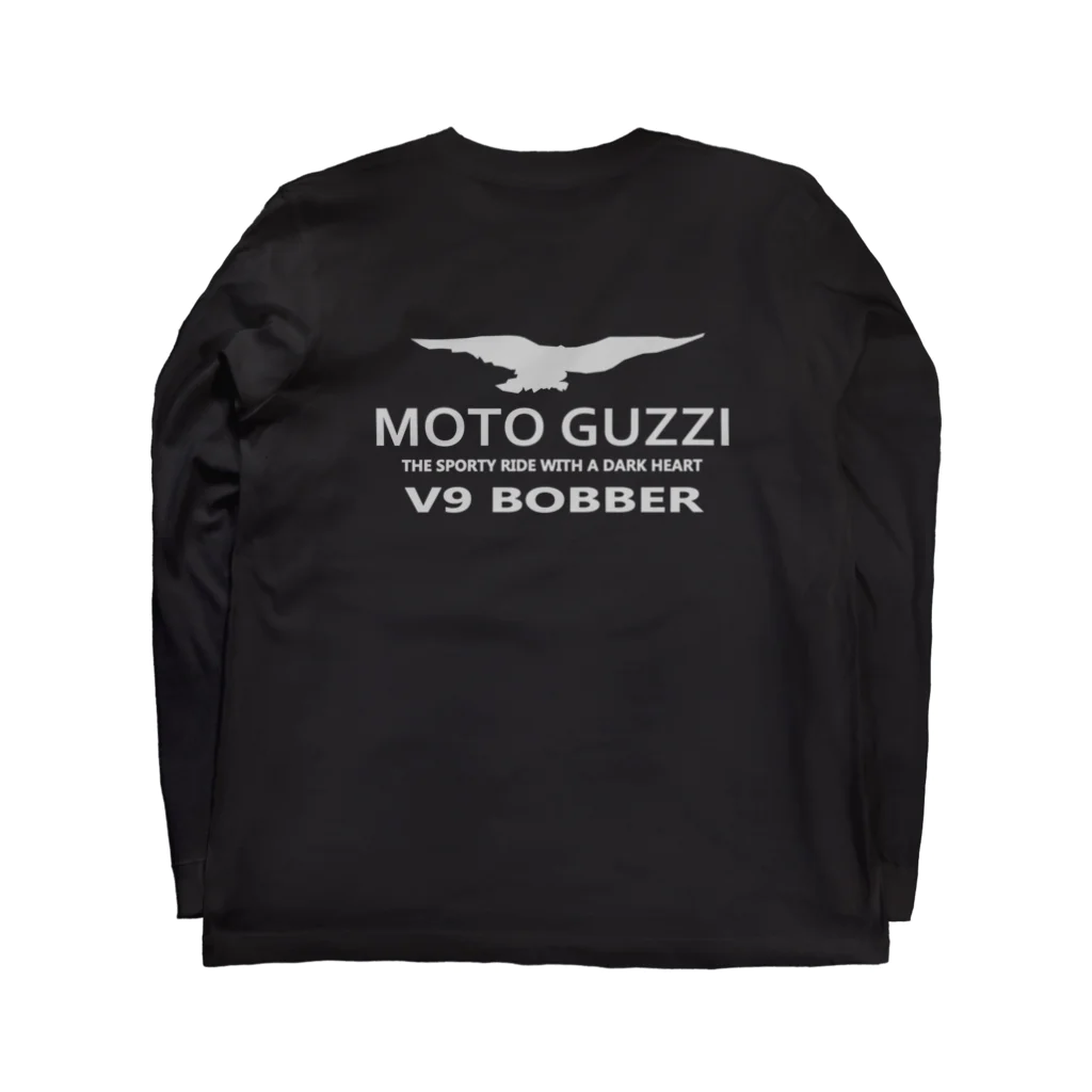 MOTOGUZZI CLUB  JAPAN公式のMOTO GUZZI　V9　BOBBER銀 Long Sleeve T-Shirt :back