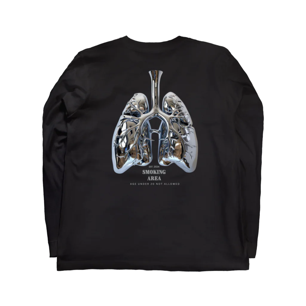 THE SMOKING AREAの鋼鉄の肺 Long Sleeve T-Shirt :back