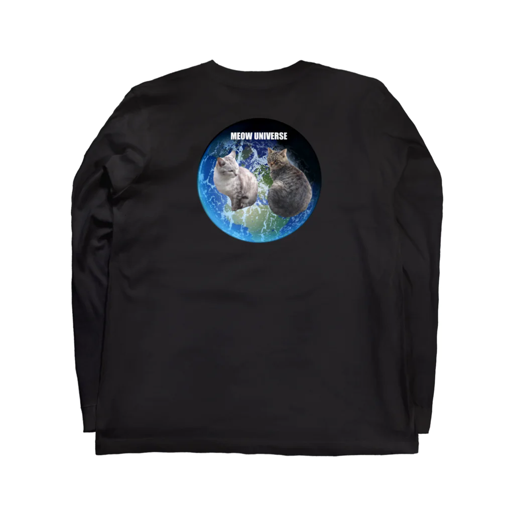 ちばっちょ【ち畳工房&猫ねこパラダイス】のトラ猫ワールド MEOW UNIVERSE Long Sleeve T-Shirt :back