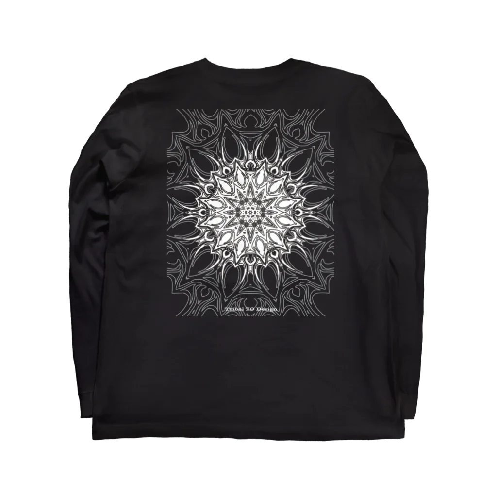 Tribal 70 Designのゼンタングル風 Long Sleeve T-Shirt :back