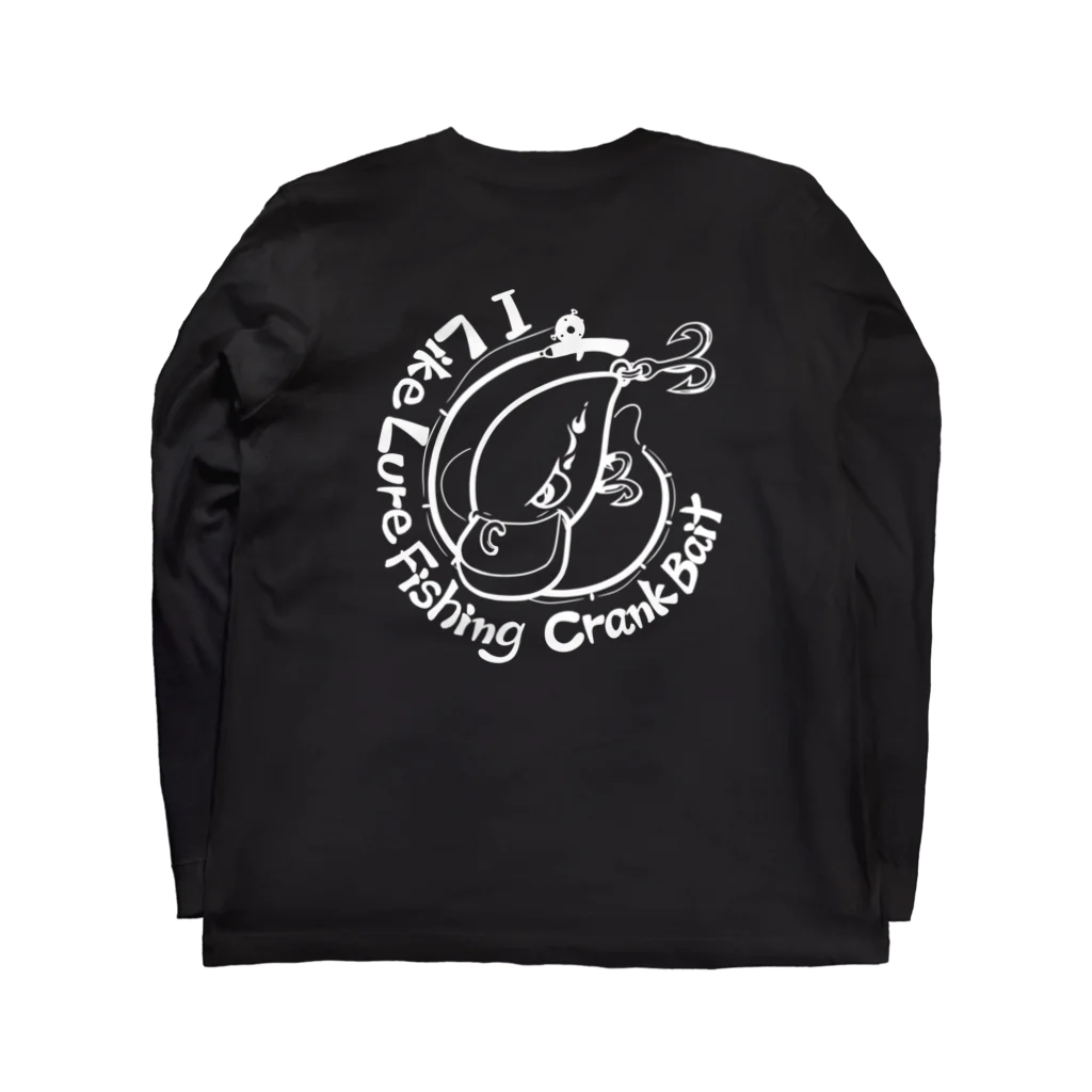 DENKICHIのパイロットルアー　クラン君（白） Long Sleeve T-Shirt :back