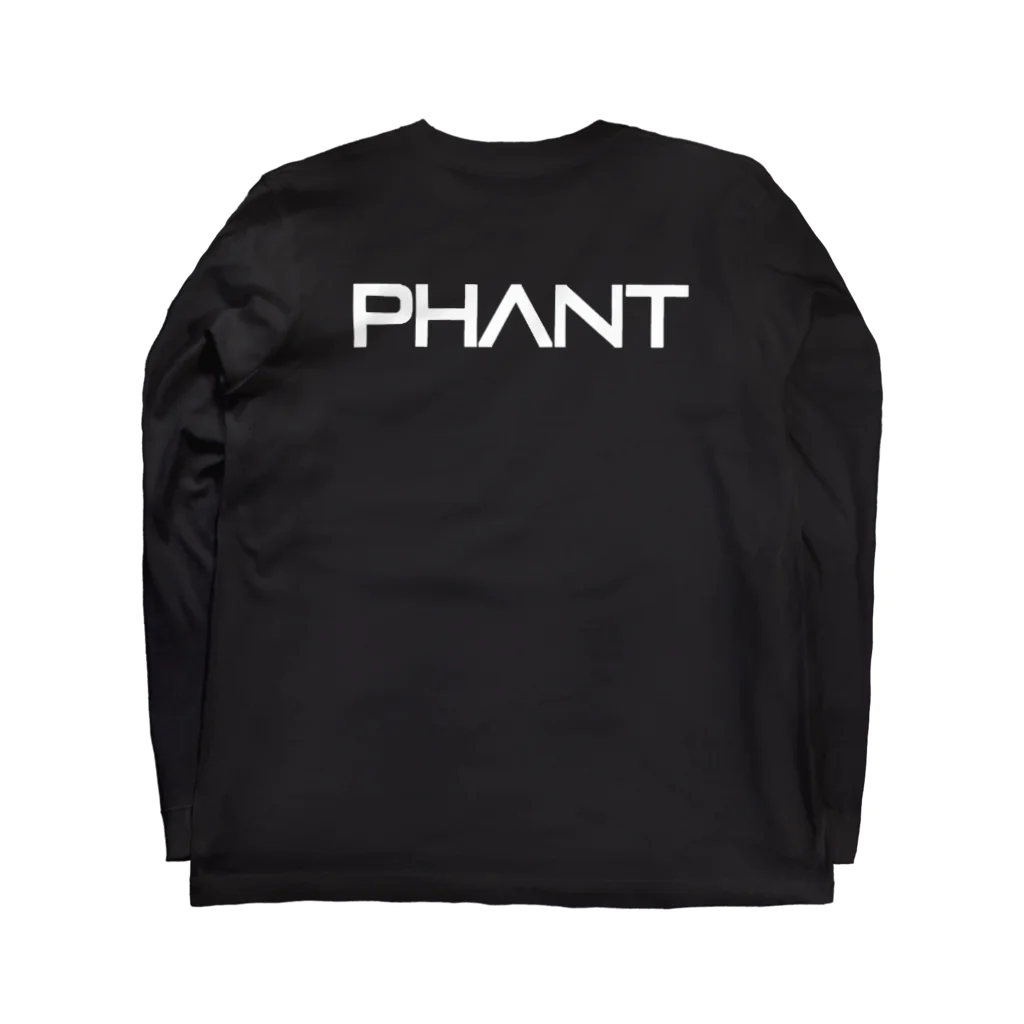 PHANT-ﾌｧﾝﾄ-のシャチ/色無し白字 Long Sleeve T-Shirt :back