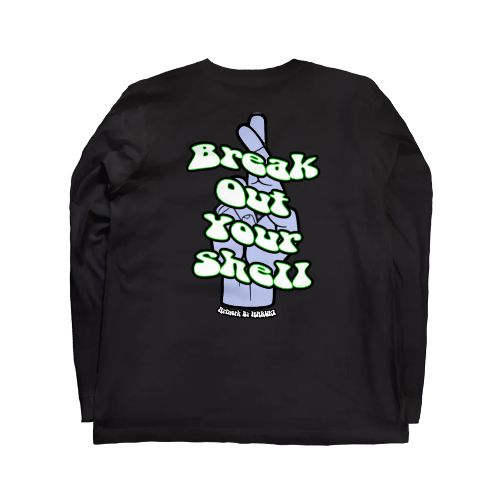 HARUKIの“Break Out Your Shell” BLACK ロングスリーブTシャツの裏面