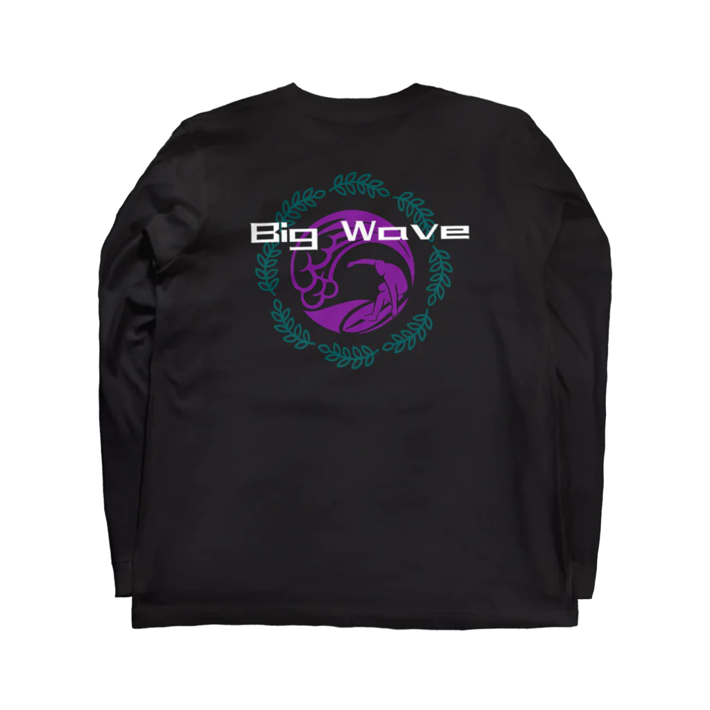 Ki Ra ku Niの" Big Wave "   黒のみです。 Long Sleeve T-Shirt :back