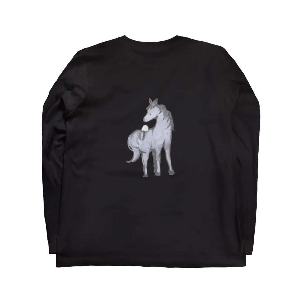 【シマエナガグッズ】ちくわファクトリーのシマエナガ と ポニー Long Sleeve T-Shirt :back