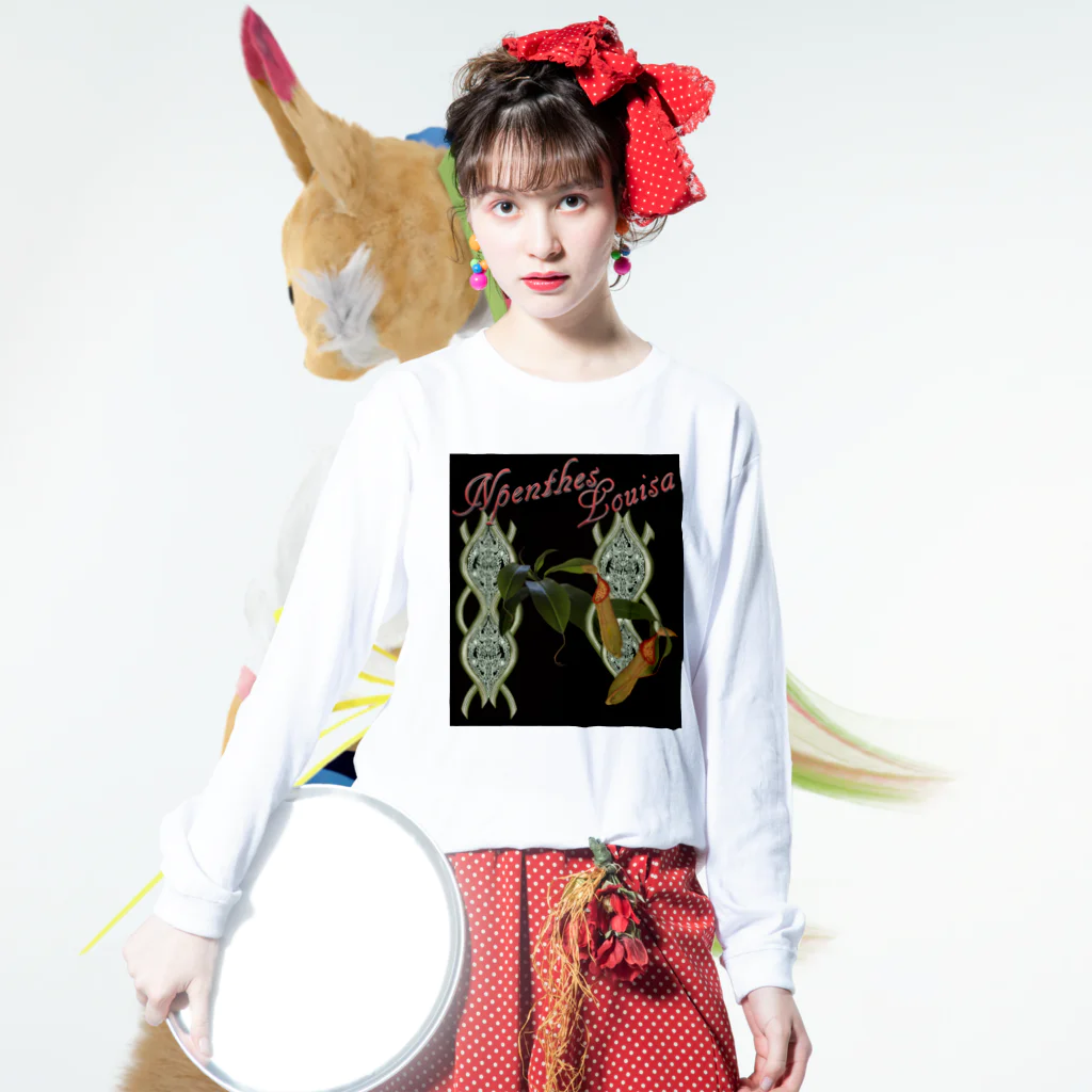 Exotc Peony～絵夢～のNpenthes Louisaシリーズ ロングスリーブTシャツの着用イメージ(表面)