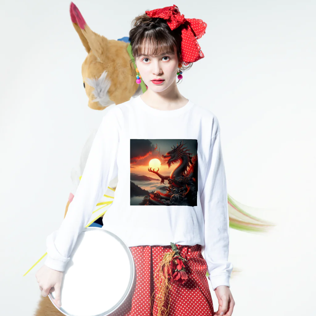 takeichi626のdragon and sunrise Long Sleeve T-Shirt :model wear (front)