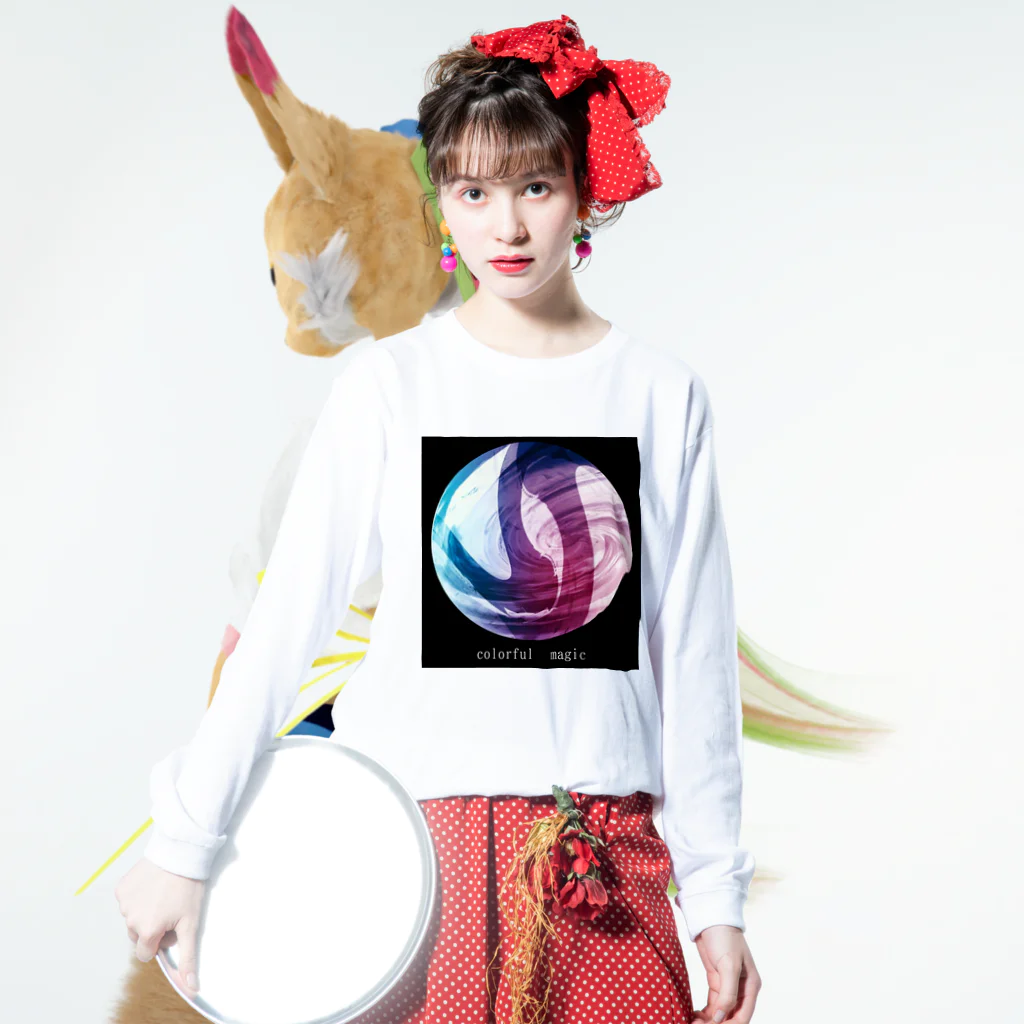 粋彩の透明骨格標本 Long Sleeve T-Shirt :model wear (front)