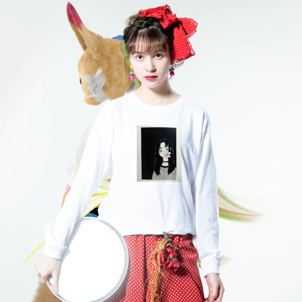 ambo_atsushiの花と女の子 Long Sleeve T-Shirt :model wear (front)