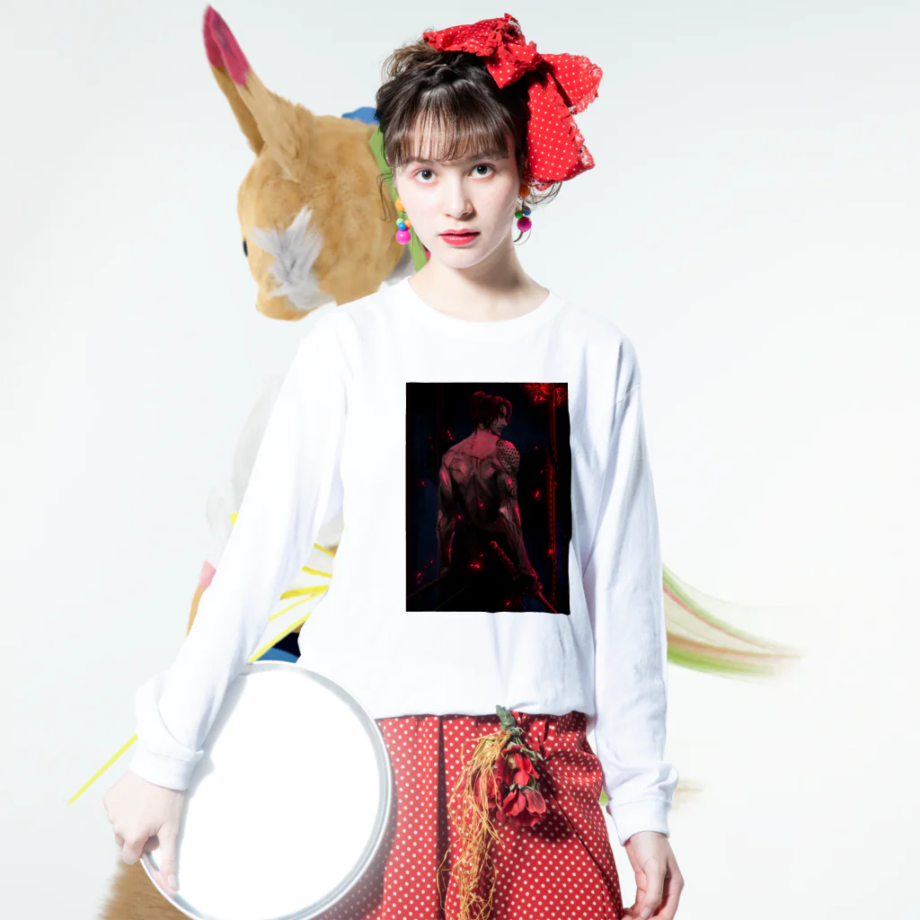 菅野翔一の侍 Long Sleeve T-Shirt :model wear (front)