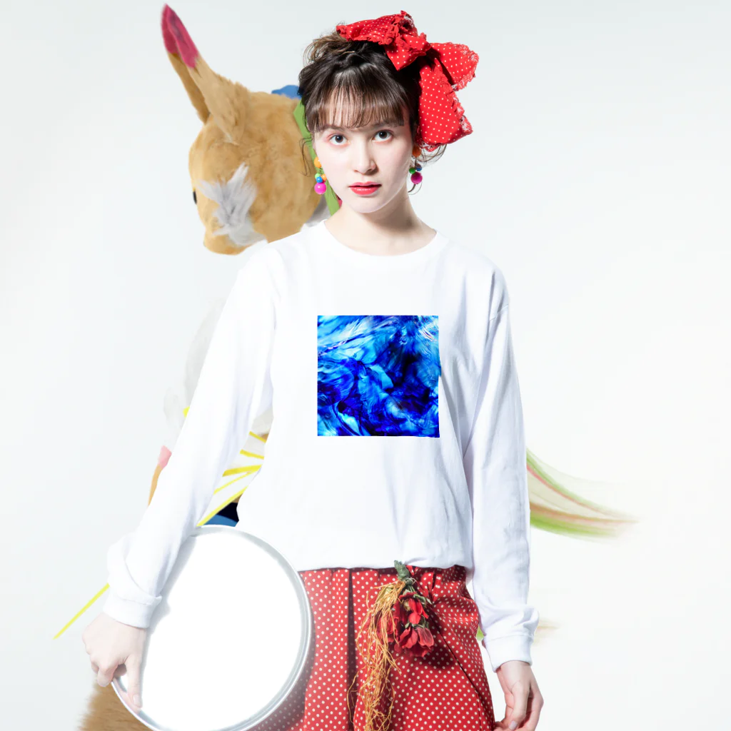 青空骨董市のガラスの記憶 -yuragi- Long Sleeve T-Shirt :model wear (front)