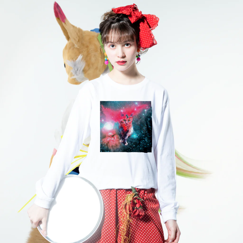 Washiemon and Ai-chan's ShopのHorsehead Nebula Long Sleeve T-Shirt :model wear (front)