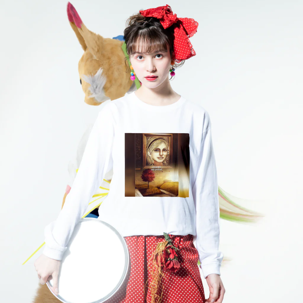 【ホラー専門店】ジルショップのアーティストジル(正方形) ロングスリーブTシャツの着用イメージ(表面)