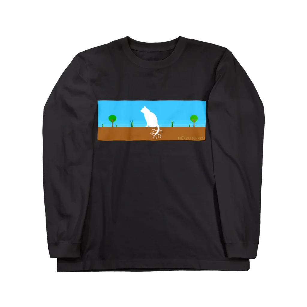 Goodbye, peaceful life.のNEKKO NEKKO W Long Sleeve T-Shirt