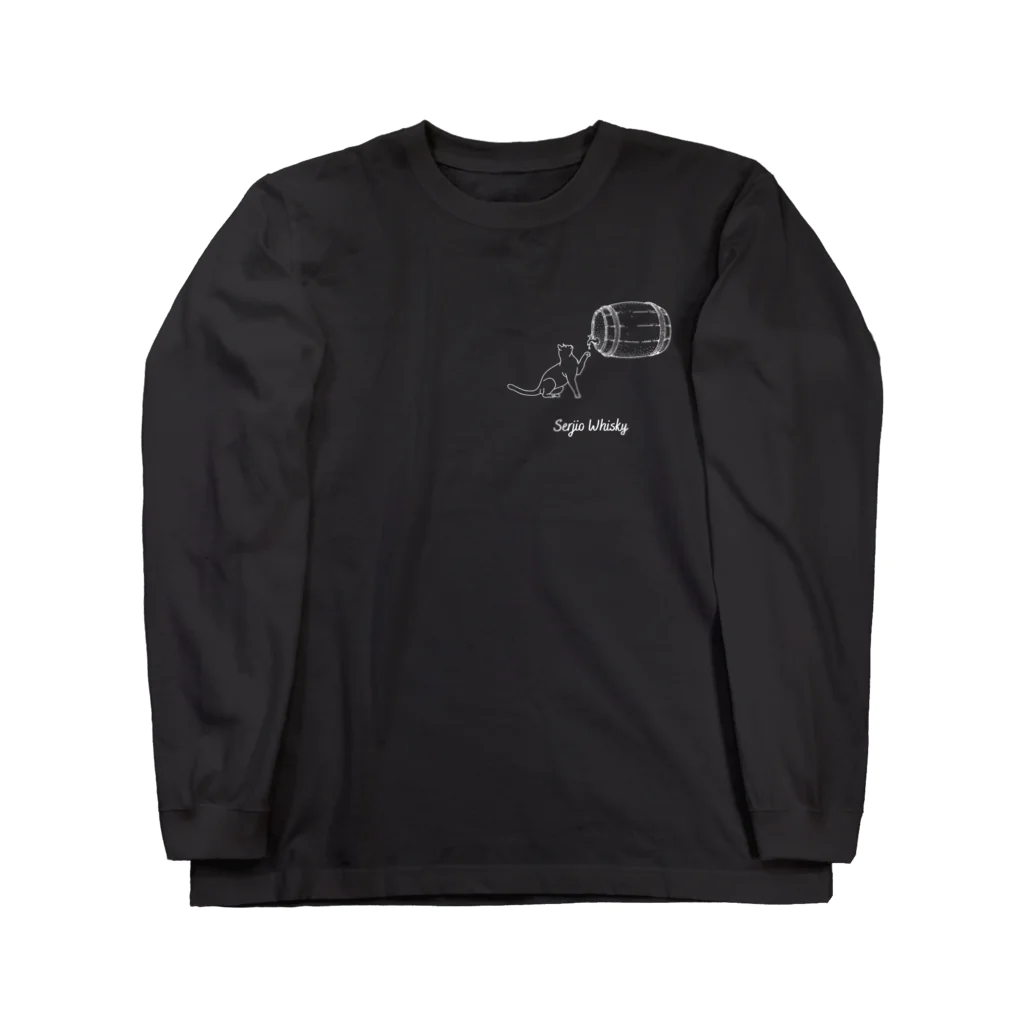 せるじおウイスキー商店（SWS）2号店の【Dark Color】Whisky Cat Long Sleeve T-Shirt