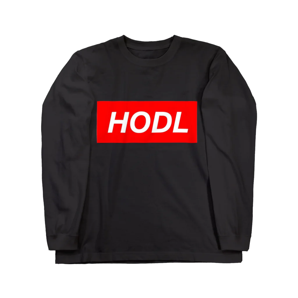 CryptoCurrencyCircleのHODLシリーズ(RED&WHITE) ロングスリーブTシャツ