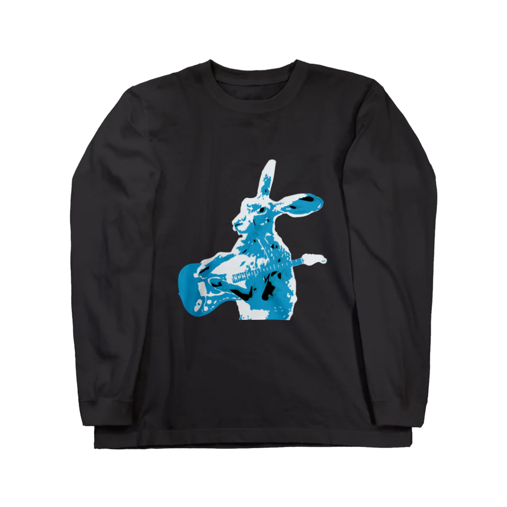 AngelRabbitsのジャックウサギのギター ロングスリーブTシャツ