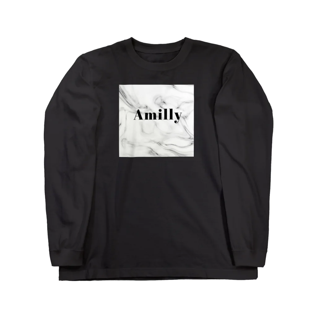 Amillyの大理石柄Amiriロゴ Long Sleeve T-Shirt