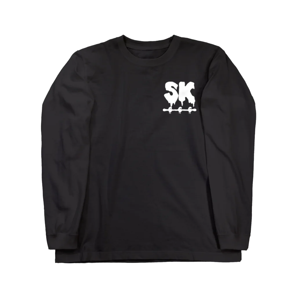 SK Strikethrough(666)のSK Strikethrough(666) Clothing - First Line Black Long Sleeve T-Shirt