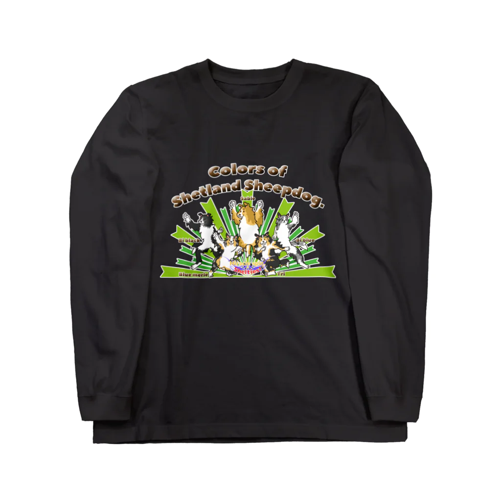 Airy BlueのColors of Shetland sheepdog　英字ロゴVer. Long Sleeve T-Shirt