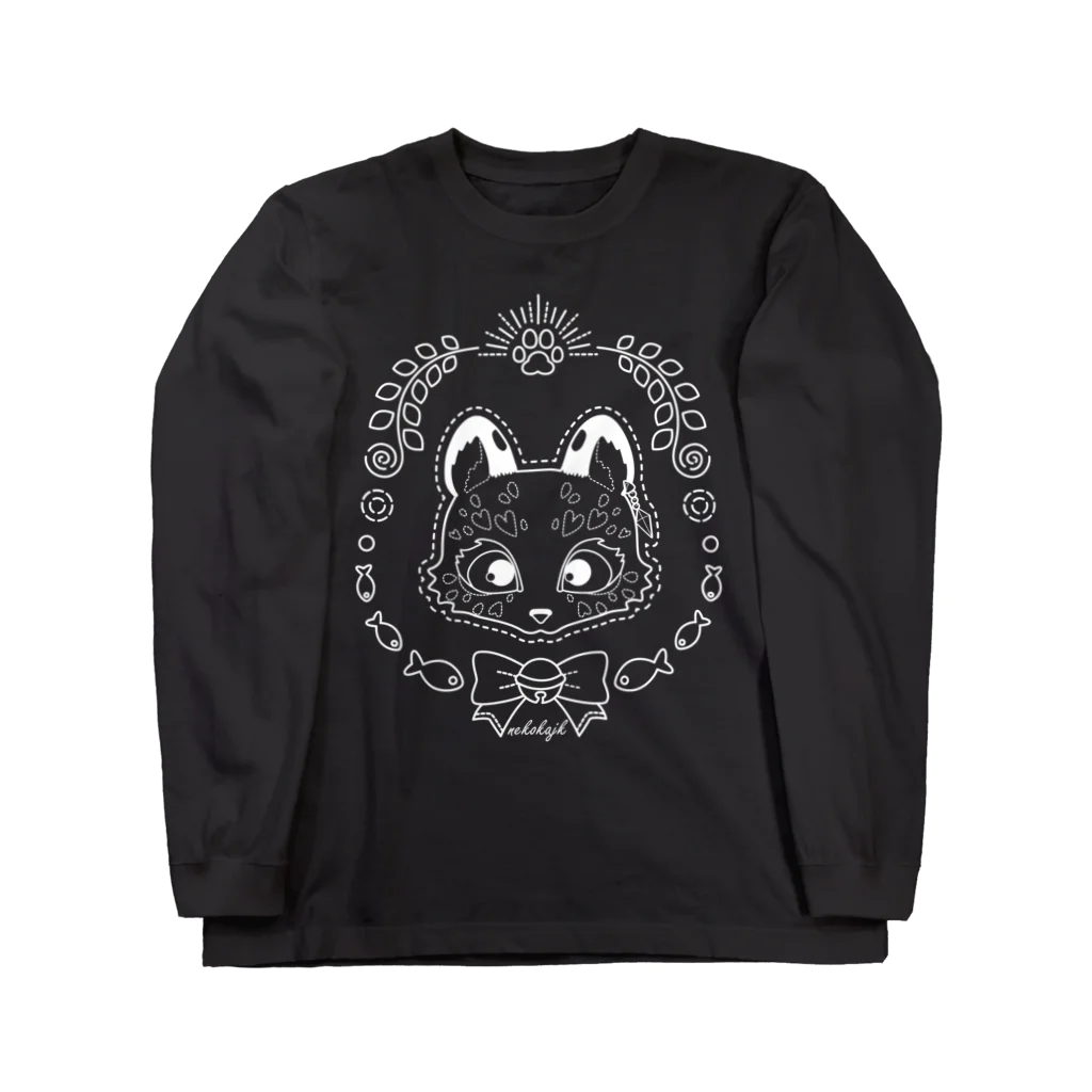 トンガリゴートのユキヒョウの雪猫 ロングスリーブTシャツ