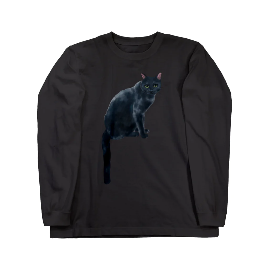 猫とやっし～ぃのアレコレのシッポだらんと黒猫ちゃん Long Sleeve T-Shirt