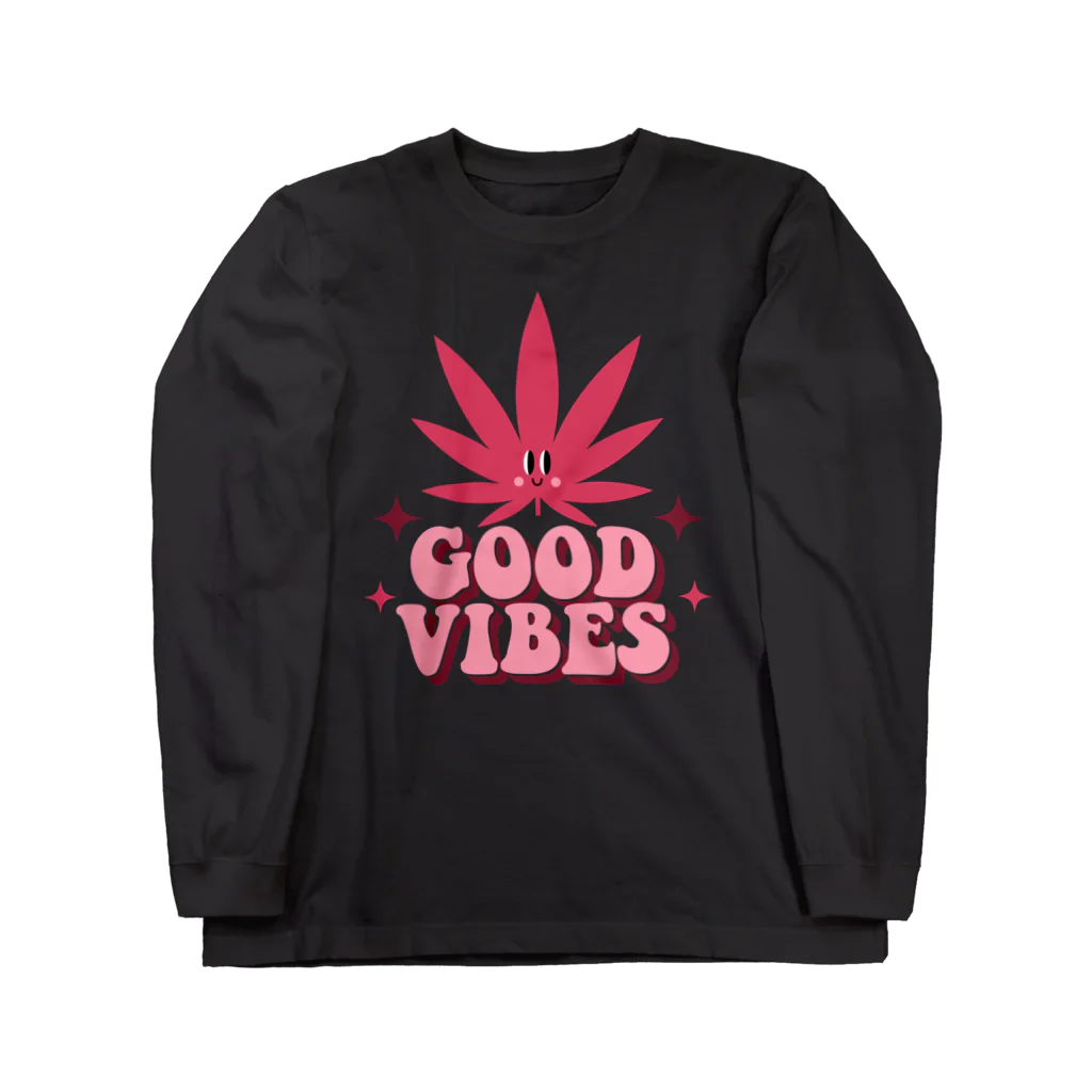 420 MUSIC FACTORYのGOOD VIVES グッドバイブス 大麻 マリファナ カナビス ヘンプ ガンジャ Long Sleeve T-Shirt