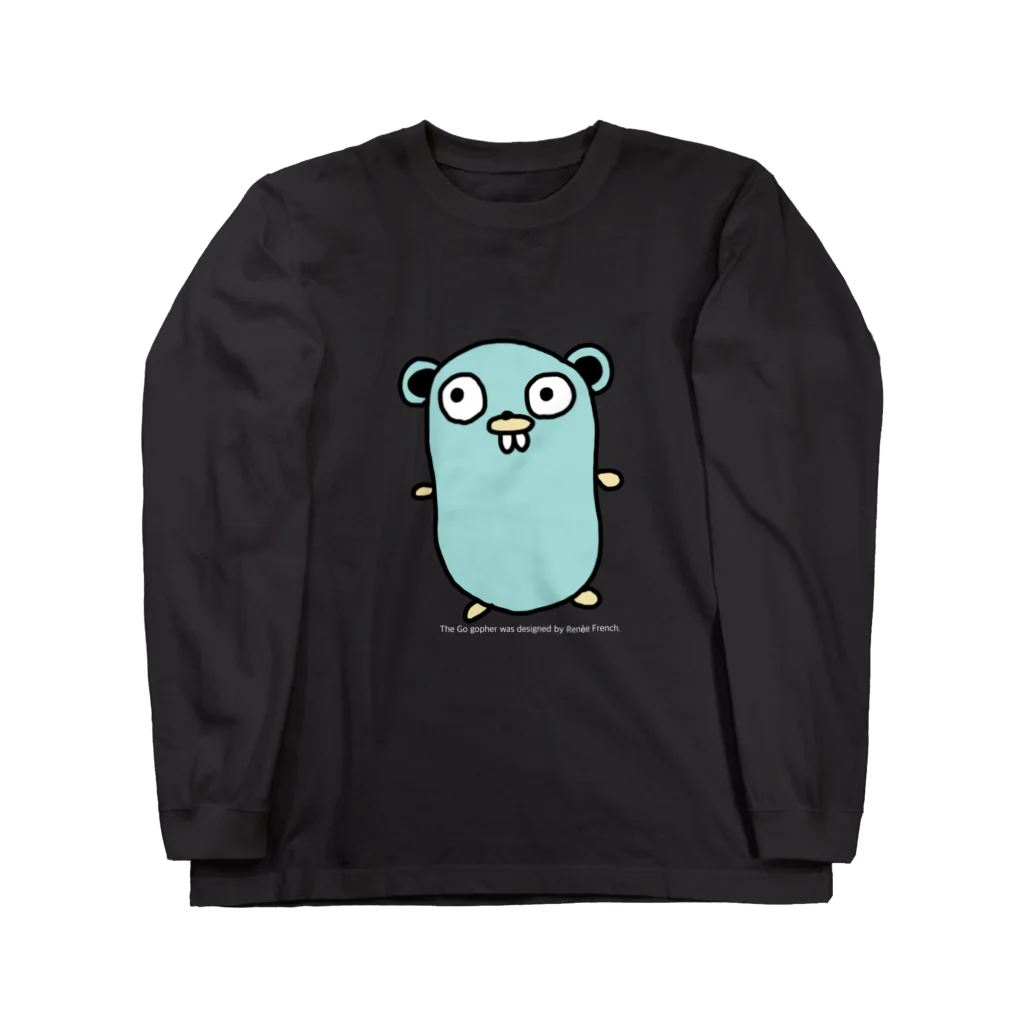 みー＠技術書典13【さ17】のgopherくん　濃色 ロングスリーブTシャツ