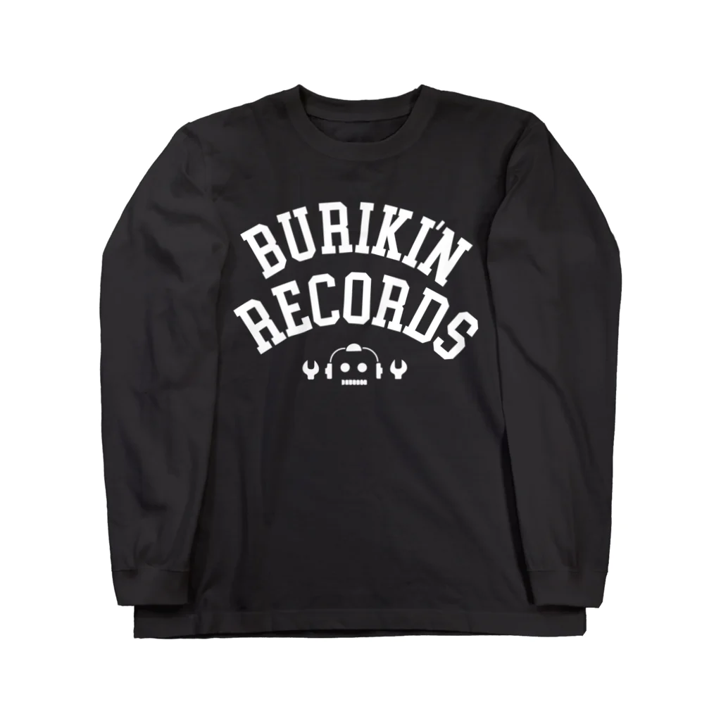 BURIKI'N RECORDSのブリキン定番ロゴ(ホワイトロゴ) ロングスリーブTシャツ