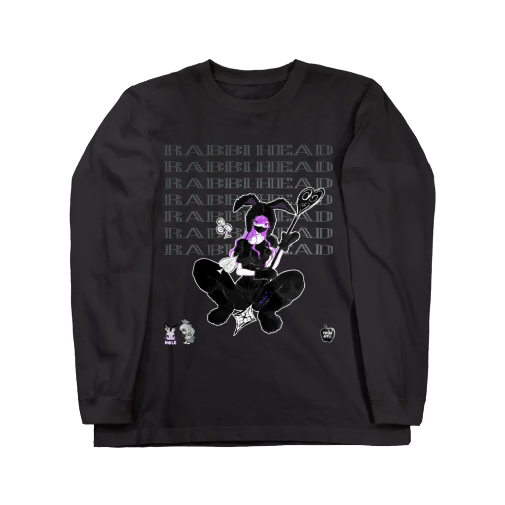 loveclonesのRABBIHEAD 黒ラビ2号 ウサギの国のエロポップ 黒衣 Long Sleeve T-Shirt