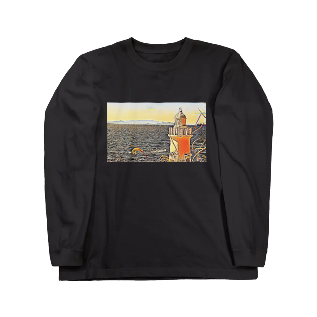 jun-hoshiの海を見守る灯台 ロングスリーブTシャツ