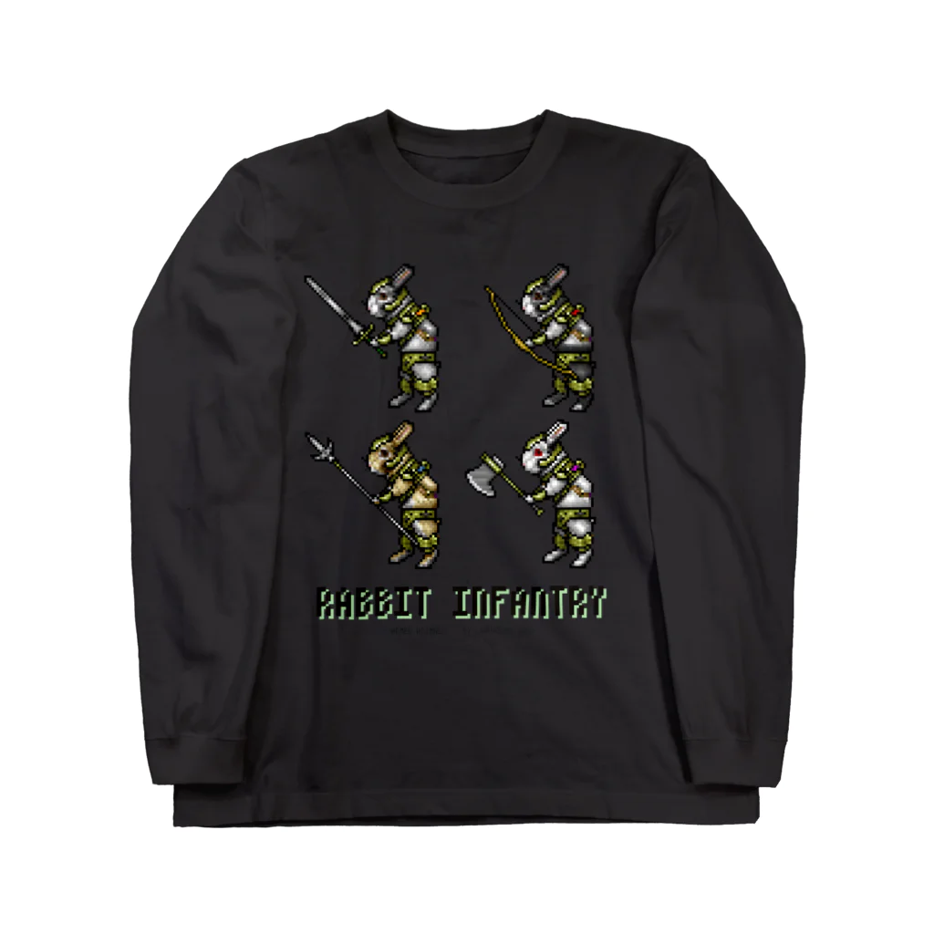 神聖家畜帝国　SUZURI店のドット歩兵　うさぎ Long Sleeve T-Shirt