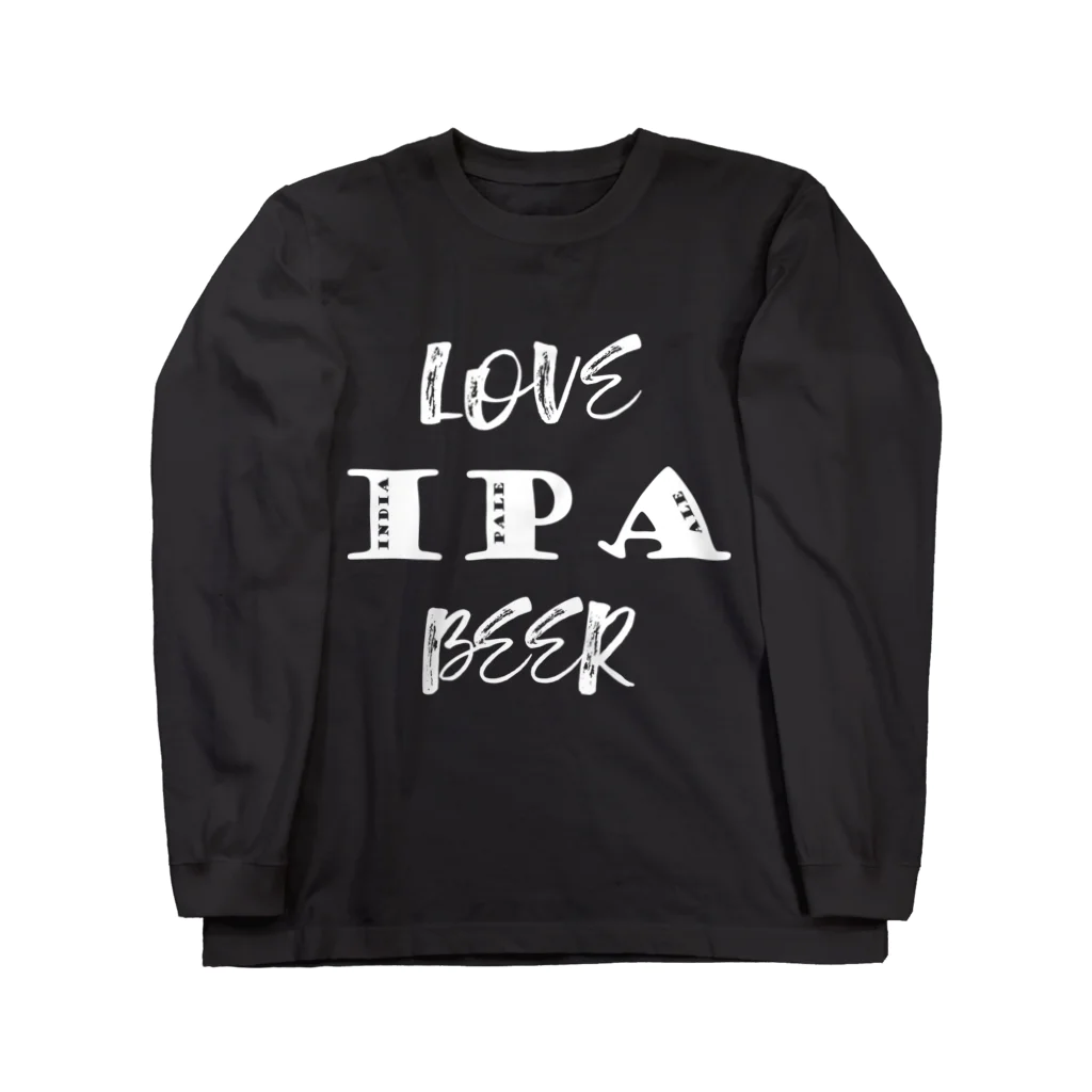 8garage SUZURI SHOPのlove IPA beer [White] ロングスリーブTシャツ