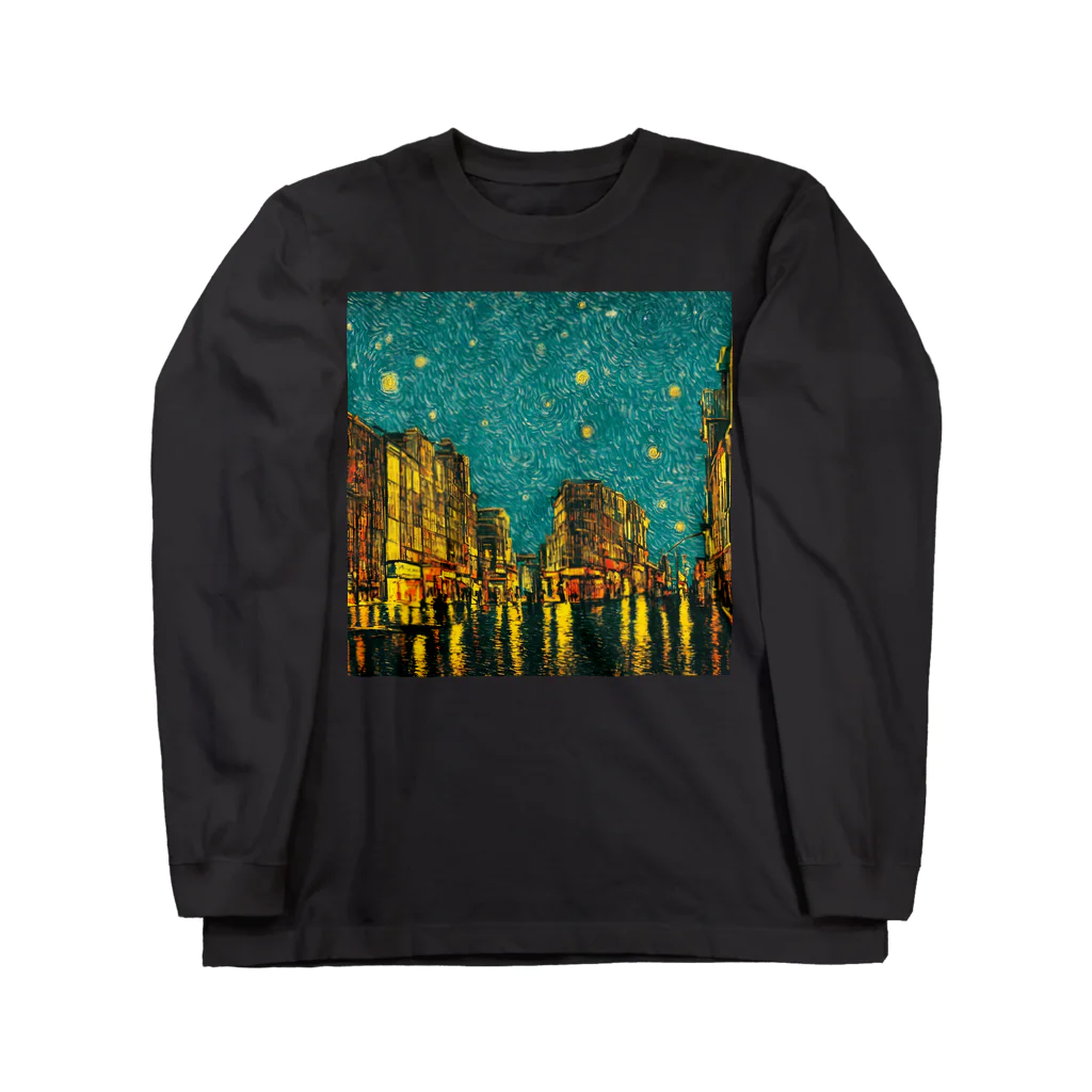 TakashiSのnight sky after rain Long Sleeve T-Shirt